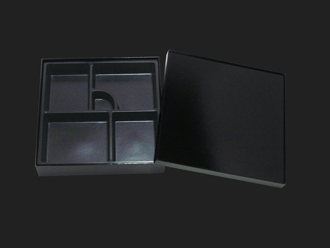 松花堂 104 黒紬 高級紙製折箱黒紬