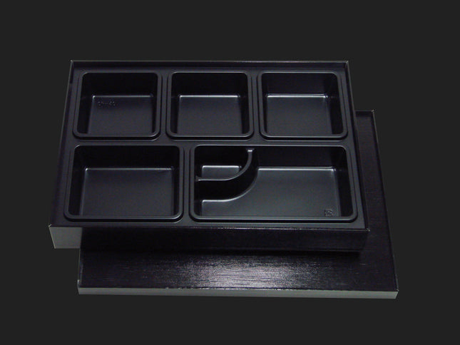 くるみ会席 小 かぶせ蓋 黒紬 高級紙製折箱黒紬