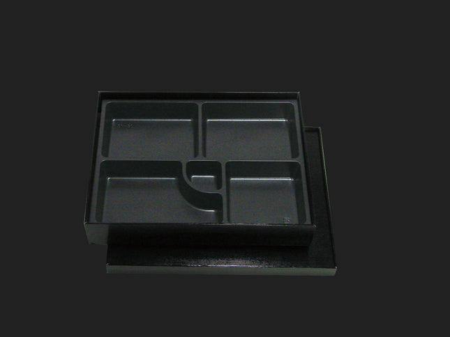 松花堂 9寸 191 黒紬  高級紙製折箱黒紬