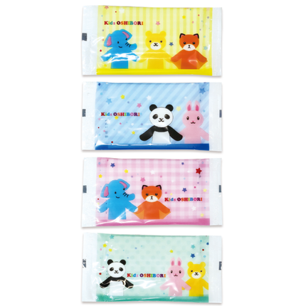 キッズ　紙おしぼり　4柄アソート　