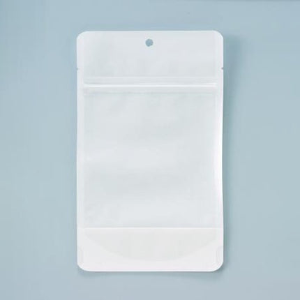 CW-1 片面クラフトチャック付袋　白　スタンドチャック袋