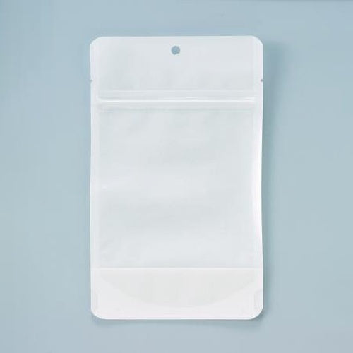 CW-1 片面クラフトチャック付袋　白　スタンドチャック袋