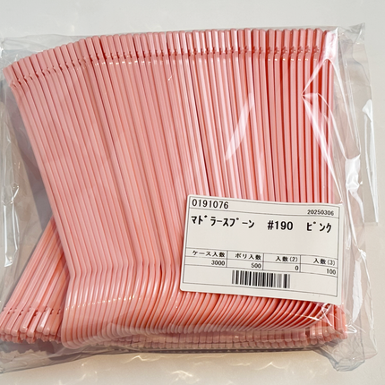 ロングマドラースプーン　190 ピンク　バラ　100入