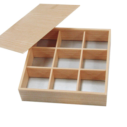 吉野杉　6.5寸　シャクリ蓋井桁仕切