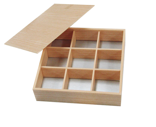 吉野杉　6.5寸　シャクリ蓋井桁仕切