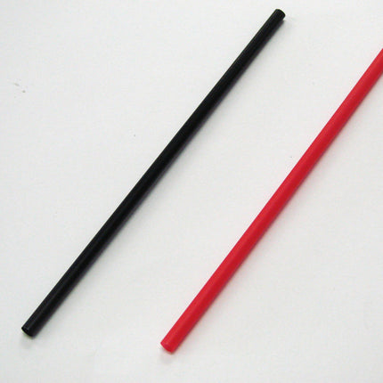 ストレートストロー　赤　裸　6×210mm　500本入