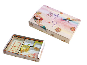 紙BOX　花しおり A-90-60　花木目仕切りセット　弁当容器　仕出し弁当