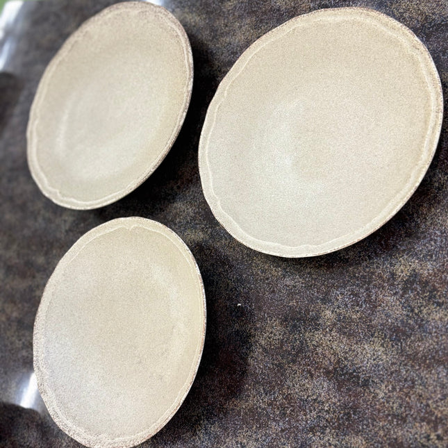 梨華クーフプレート 22.5cm マットベージュ