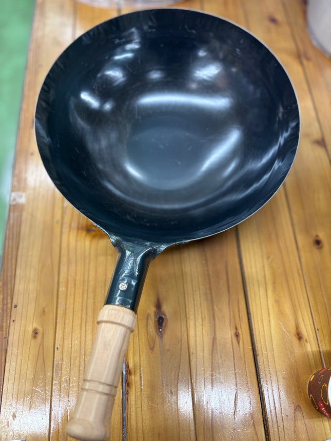 山田　鉄　打出　木柄中華片手鍋 39cm