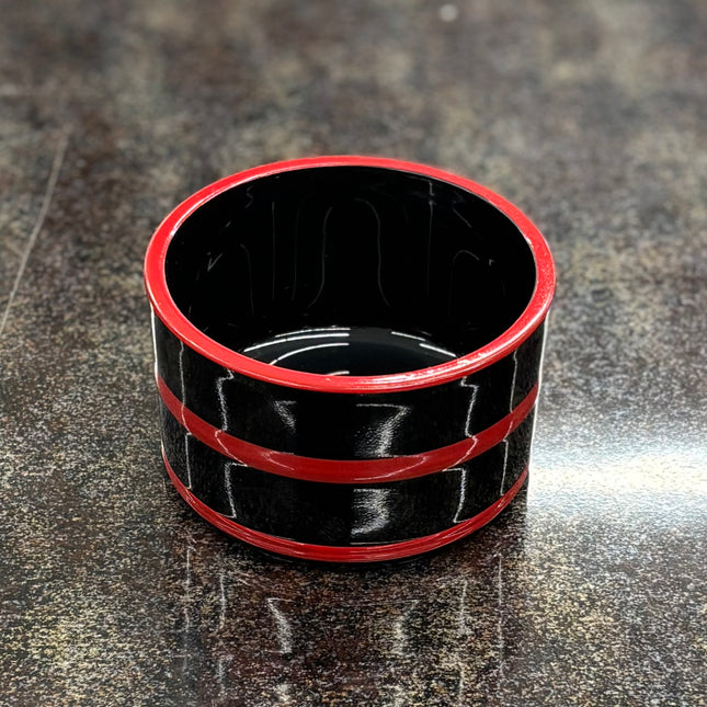 桶型つゆいれ 黒帯赤