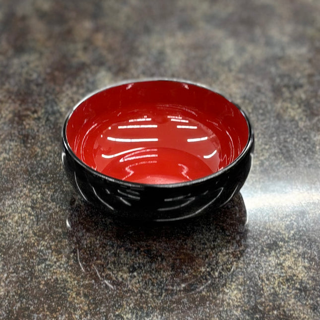 4寸　そばボール　黒内朱