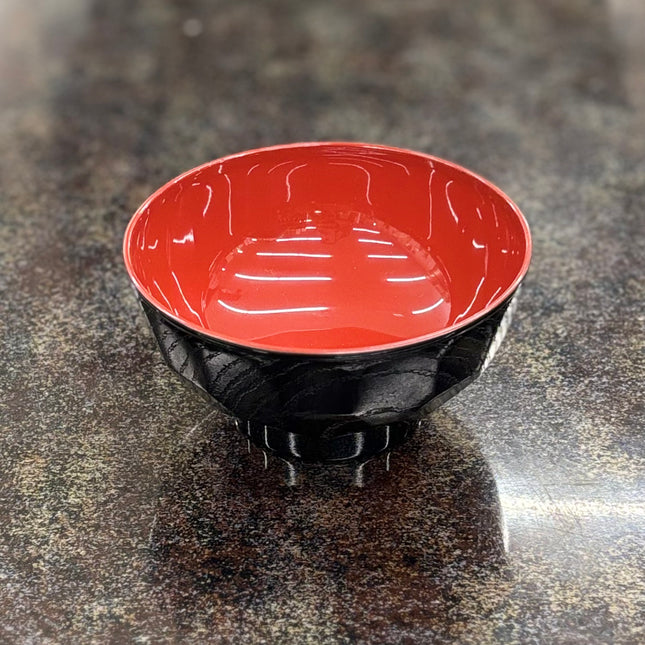 4寸 亀甲汁椀 黒内朱