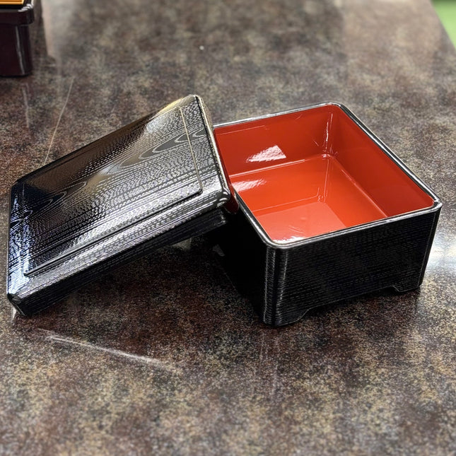 耐熱丼重新木目黒内朱塗 1段