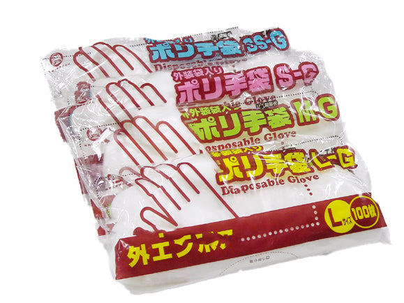 ポリエチ手袋　クリア　外エンボス　福助 100入