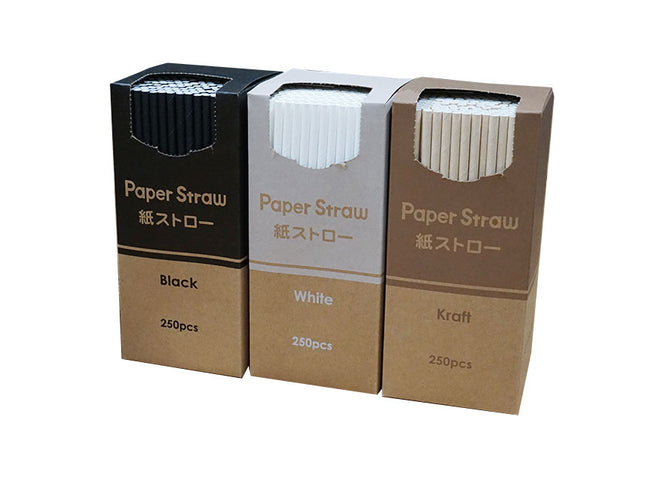 紙ストロー 裸 ブラック ホワイト クラフト