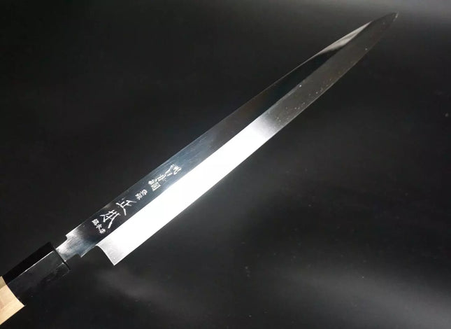 正本 柳刃刺身包丁 本焼き・玉青鋼 鏡面仕上げ HA0430 300mm 包丁 和包丁