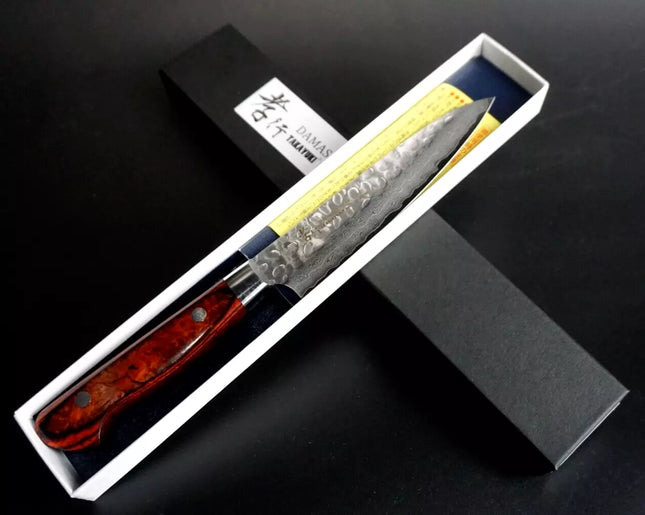 堺孝行 槌目ダマスカス VG10割込み 33層 ペティ 120mm 07389