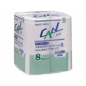 トイレトペーパー　CAN　シングル　100m×8ロール